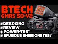 Btech gmrs 50v2  review  power test  is btechs new gmrs 50v2 better than the gmrs 50x1