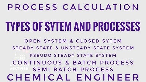 Types of System and Process | Process calculation | Chemical Engineer
