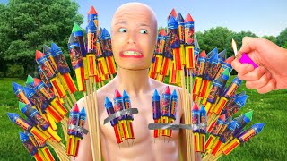 Will 100 Rockets Lift A Crash Test Dummy Into The Air?