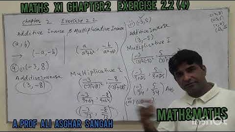 2.2 (4) Additive and Multiplicative Inverse of a complex number with example