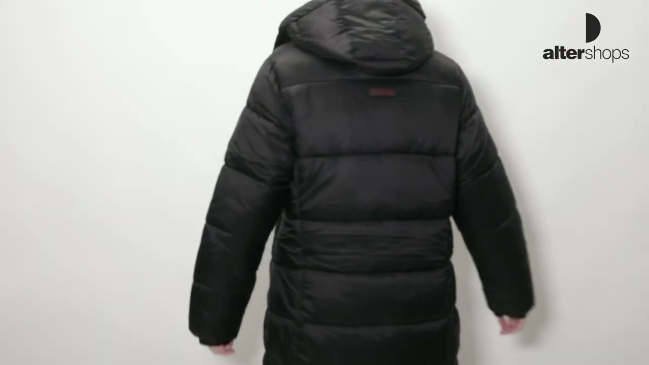 Funky Buddha LONG PUFFER JACKET Μαύρο FBL012-107-01