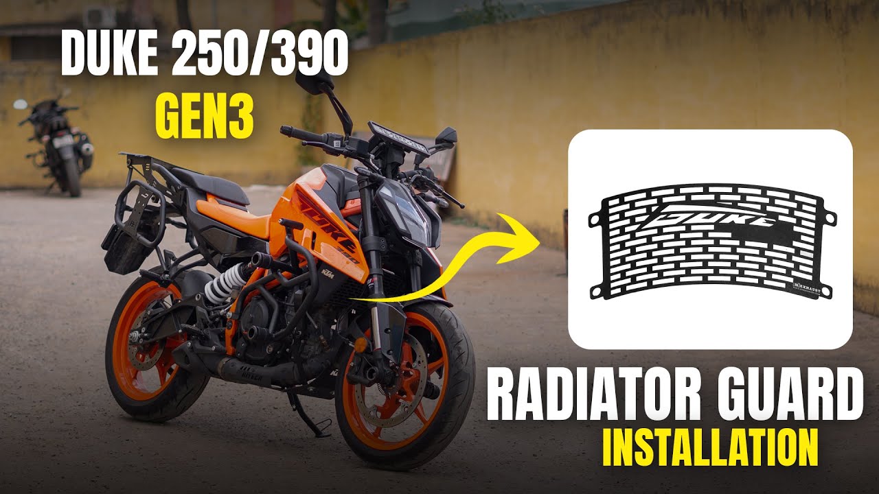 Duke 390 Gen 3 | Radiator guard | Installation | HT Exhaust - YouTube