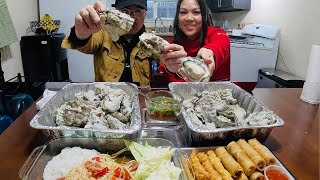 Fresh Oysters And Spicy Papaya Salad Mukbang!