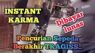 instant Karma | Pencuri Sepeda di kerjain Pant**nya ketusuk besi