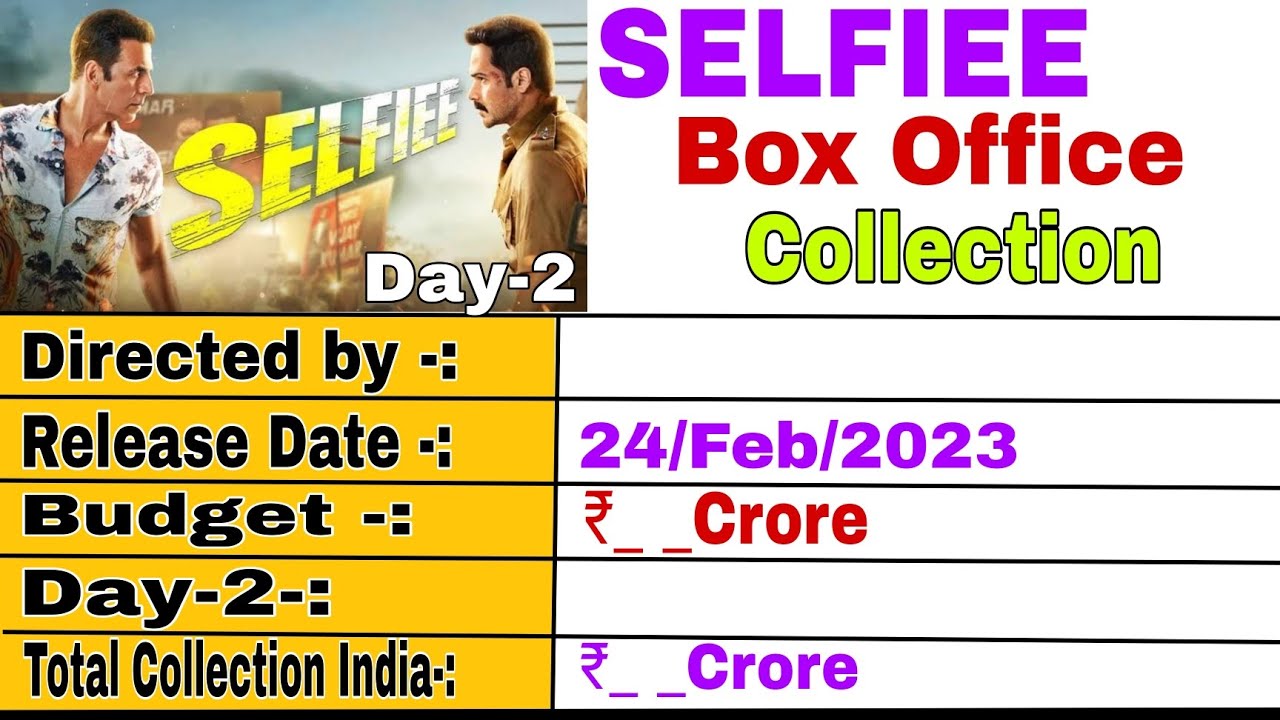 Selfie box office collection day 2 / worldwide collection / Akshay Kumar / Imran Hashmi