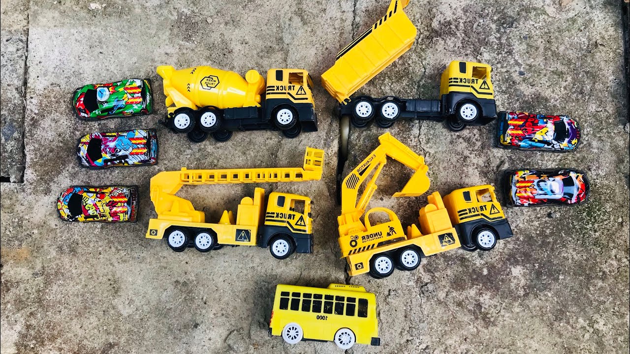 Mainan Truk Excavator, Truk Molen, Truk Pasir, Truk Tangga, Bus Tayo, mobil balap