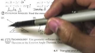 Pg 199 #s34 39 Classify Triangles Algebraicly:Algebraic Remote Angles