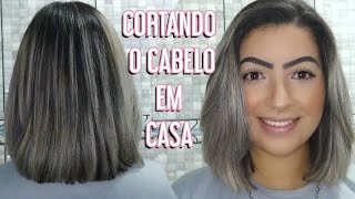 COMO CORTAR O CABELO EM CASA *CORTE RETO* (RÁPIDO E FÁCIL) Cabelo loiro | Sheyla Cavalcante