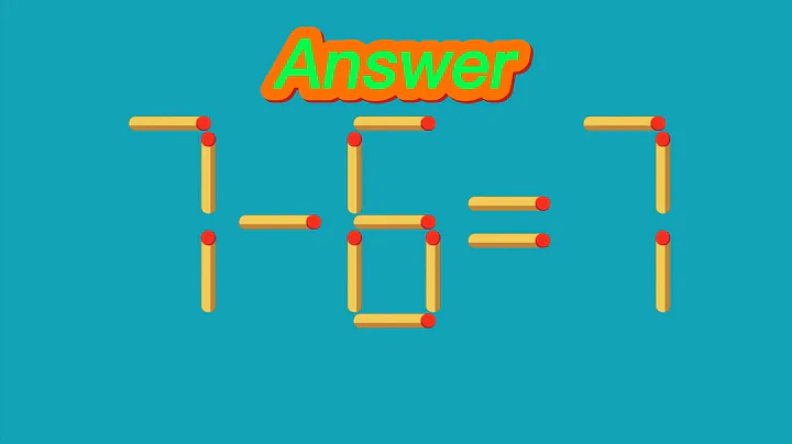 Match stick Puzzle | Turn the wrong equation 7-6=7 into correct