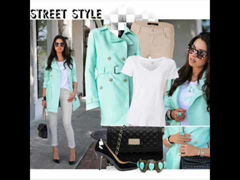 Мятный цвет в одежде -  модный Look