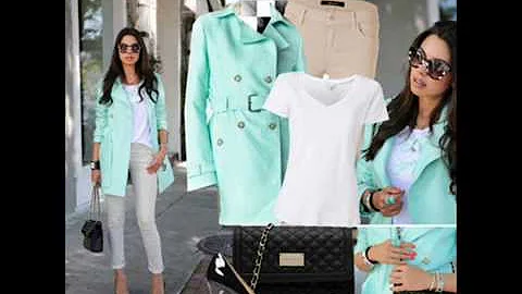 Мятный цвет в одежде -  модный Look