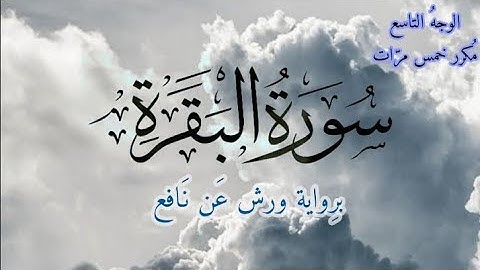 سورة البقرة | الوجه التاسع مكرر خمس مرات | برواية ورش عن نافع | القارئ ياسين الجزائري