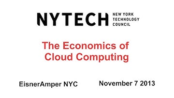 NYTECH - The Economics of Cloud Computing