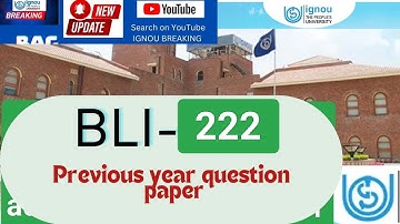 BLI-222 Previous Question Paper IGNOU || BLIS IGNOU || BLI222 JUNE 2024