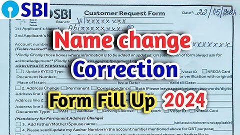 SBI Customer Request Form Name Change/SBI Bank Passbook Name Correction In Tamil