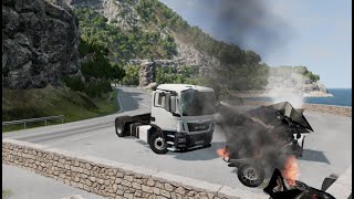 CRASH TEST WITH HEAVY TRUCK   BeamNGdrive