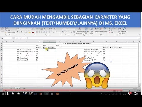 Cara Mengambil Sebagian Karakter Angka Text Dalam Text Number Di Ms Excel Left Dan Right Youtube