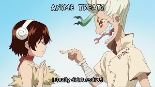 Senkuu Teasing Yuzuriha | Yuzuriha Crafts Team - Dr. Stone Ryuusui Episode 1 Funny Moment