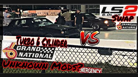 Buick Grand National LS2 VS Buick Grand National V6 Turbo drag race #shorts