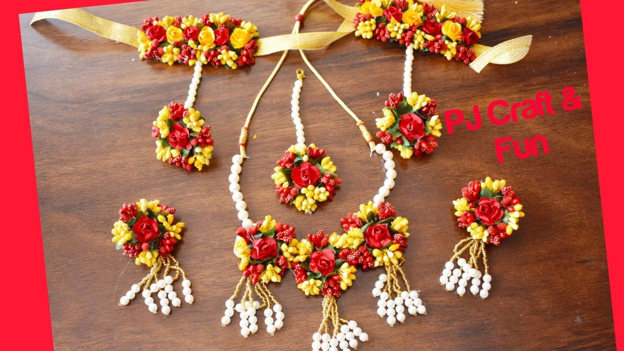Flower Jewellery Making Flower Jewellery for Haldi Flower