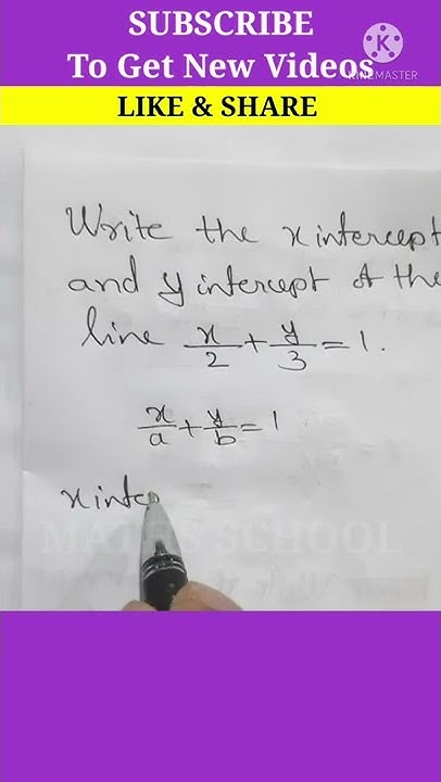 How to write x and y intercepts