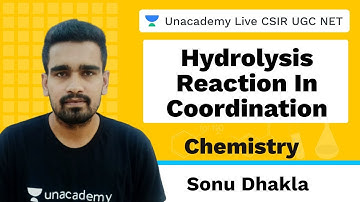 Hydrolysis Reaction in Coordination|  Chemical Science | Unacademy Live CSIR UGC NET | Sonu Dhakla