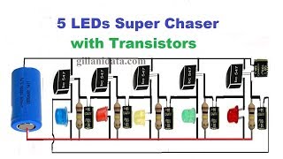 5 LED Chaser by using Transistors