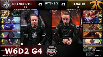 G2 eSports vs Fnatic | Week 6 Day 2 of S8 EU LCS Spring 2018 | G2 vs FNC W6D2 G4
