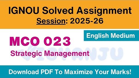 IGNOU MCO 023 Solved Assignment 2025-26 English Medium
