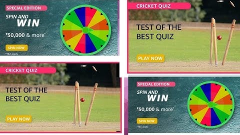 Amazon Cricket Quiz and Special edition spin and win Quiz Today Answer l  7 June 2021