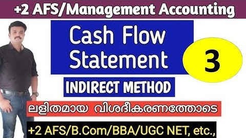 Cash Flow Statement/Indirect method/Format/Problem and Solution/Malayalam