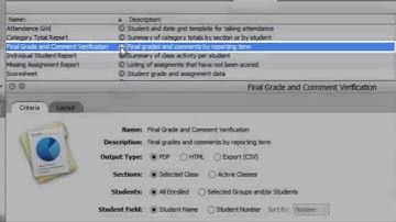 PowerTeacher   Printing Verification Reports
