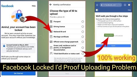 Facebook Account Locked Identity Uploading Problem | Confirm Your Identity Upload Problem 2022💯