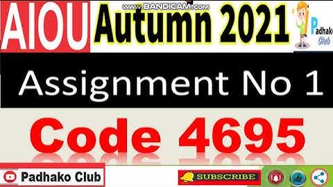 ⏩ AIOU Code 4695 Solved Assignment No.1 Autumn 2021 || Level: MSc sociology