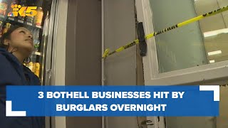 3 Bothell businesses rammed by a vehicle in overnight burglaries