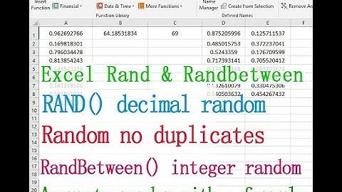 Excel accurately generates distinct and decimal random numbers using Rand and Randbetween