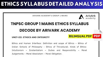 TNPSC Group 1 Mains Ethics Syllabus Decode 🎯Syllabus Analysis ✨ Bilingual PDF 📚