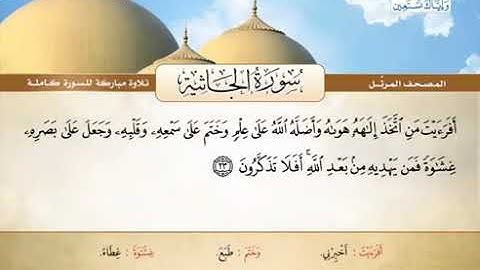سورة الجاثية كاملة الشيخ محمد صديق المنشاوي (المصحف المرتل) القرآن الكريم