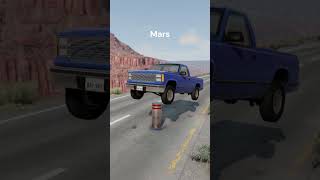 How do car reacts to different planet's gravity | beamng drive