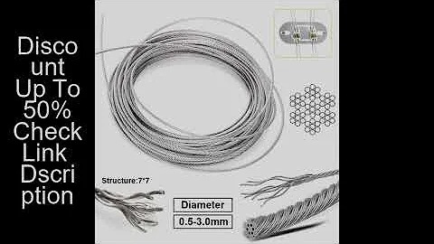 3Rolls~1Roll 0.5-3mm Diameter 7X7 Structure 304 stainless steel wire rope thin cable softer fishing