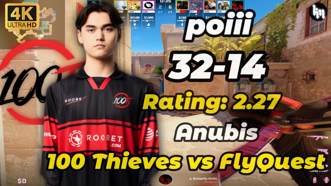 poiii (32-14) 100T vs FlyQuest Rating:2.27 (Anubis) Digital Crusade DraculaN S5 #cs2 #poiii#pov