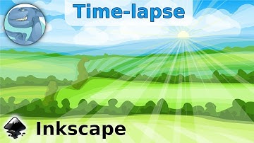 Rural landscape with fields. Speed vector art with Inkscape.