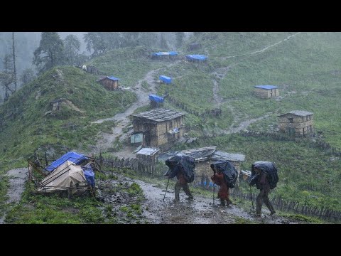 This is Real Nepali Mountain Village Life During the Rain | Most Peaceful And Relaxing Rural Life |