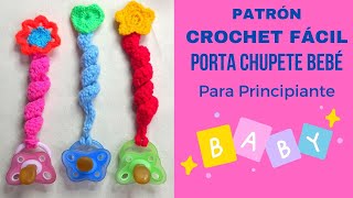 Porta Chupete Tejido A Crochet Facil Rapido Para Principiante Chupetero Holder Pacifier