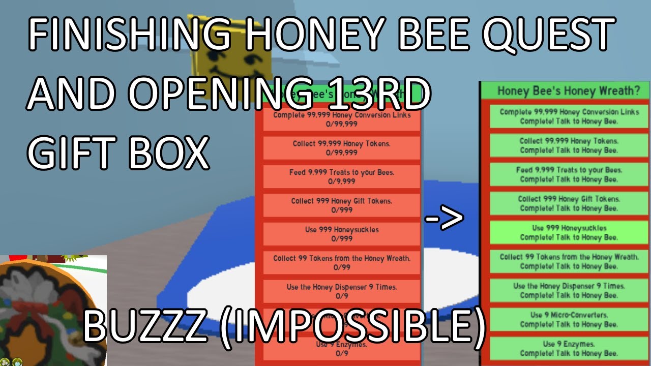 Finshing Honey Bee Quest And Opening 13rd Gift Box (BSS) YouTube