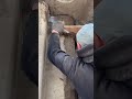 Leveling pool steps using a template. Steps are formed with Sopro RAM 3 mortar