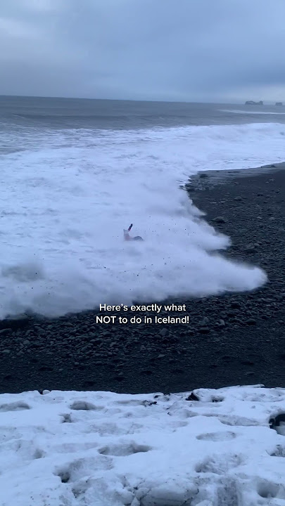 Please DON’T ignore the warnings at Reynisfjara black sand beach 🚨⚠️🌊 #iceland #icelandtravel