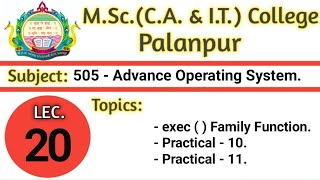 505 | L20 | AOS | Introduction about Exec( ) Family Function with Example | BY VGP