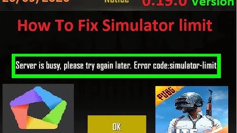 PUBG MOBILE Lite 0.19.0 | Server is Busy Error Code simulator-limit | 100% Fix in memu play emulator