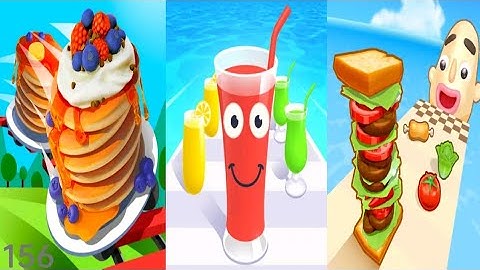 Pancake Run vs Juice Run vs Sandwich Runner - Triple Gameplay 156 (Android/iOS).